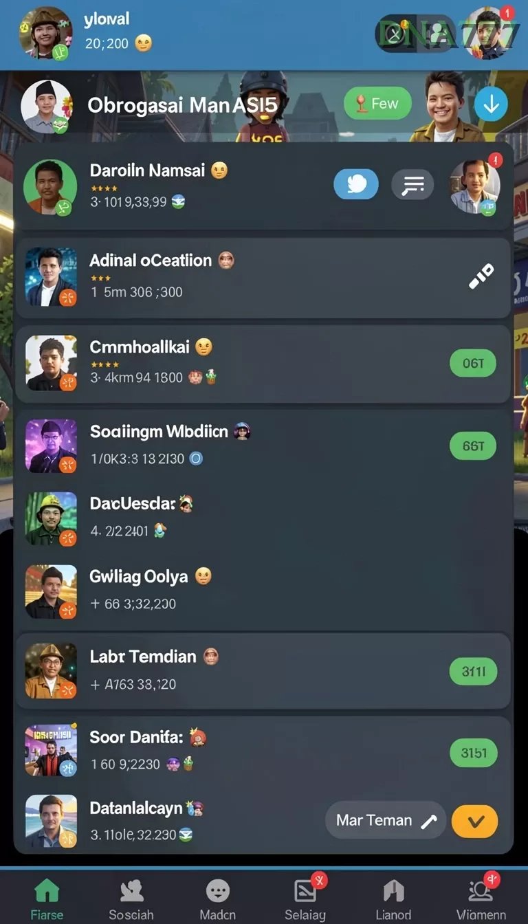 Cuplikan layar V87 — menu navigasi